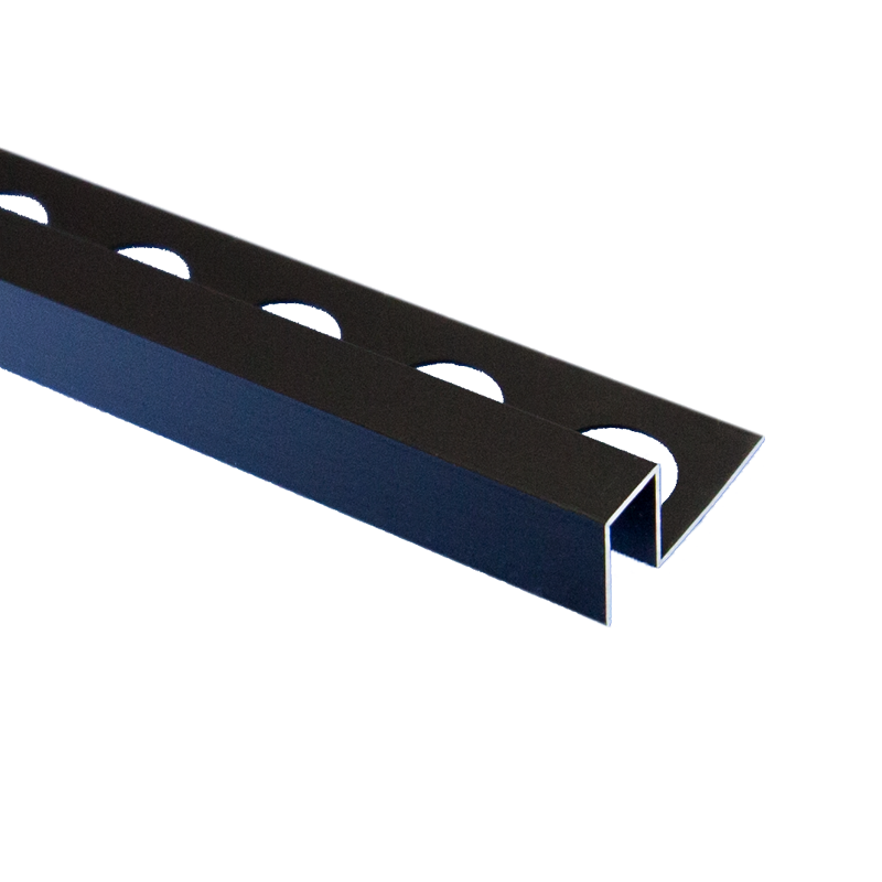 PREMTOOL Contract Metal Square Edge Matt Black Tile Trim 2.5m Length